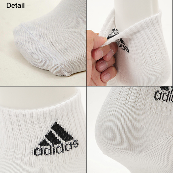 福助 adidas ハーフミニ丈ソックス 3足組 (19-21cm～23-25cm) (ふくすけ フクスケ アディダス) 【在庫限り】