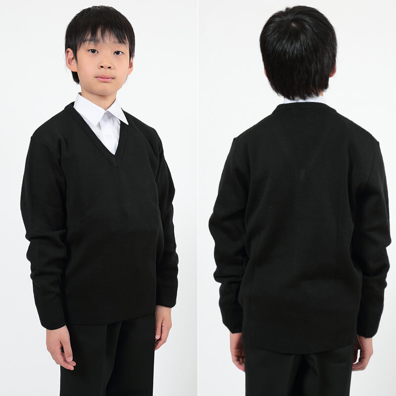 FIRST BEAT スクールニット Vセーター 100～130cm (学生服 制服 中学生 高校生 通学 スクール ニット スクールセーター 学生 黒 紺) (取寄せ)