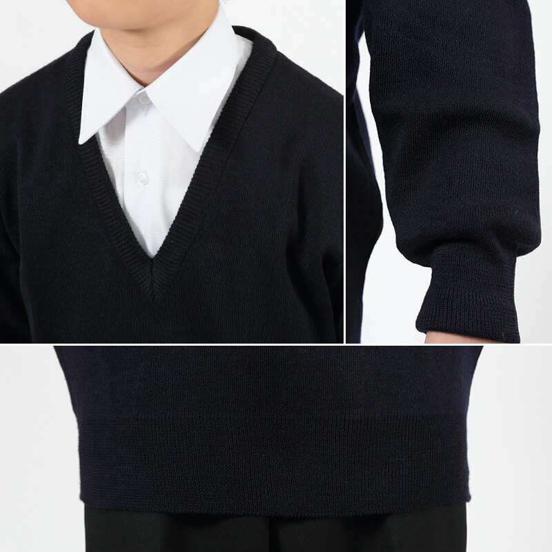 FIRST BEAT スクールニットVセーター 140～170cm (学生服 制服 中学生 高校生 通学 スクール ニット スクールセーター 学生 黒 紺) (取寄せ)