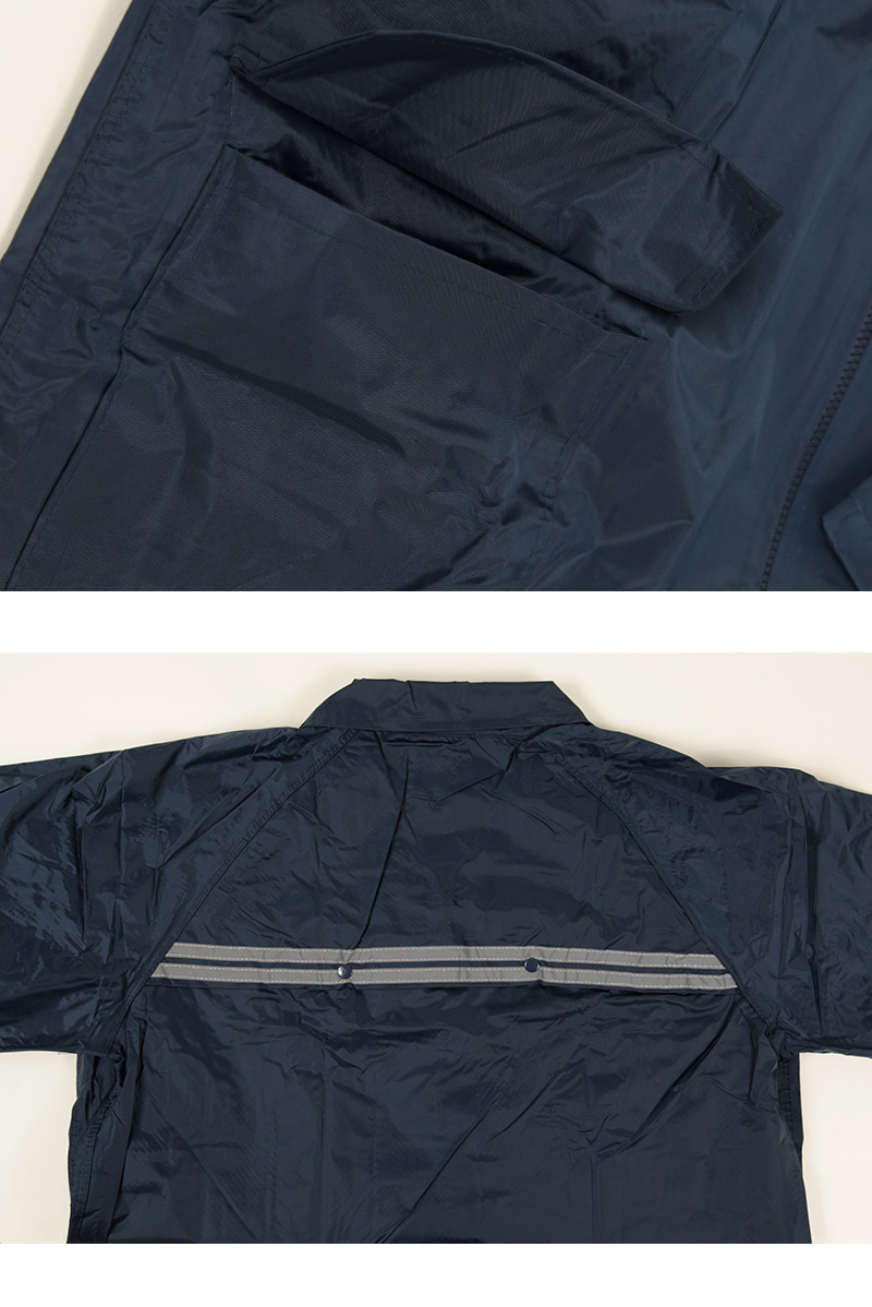 男女兼用レインコート上下セット M～3L (防水 カッパ レインスーツ フード付き 雨具) (送料無料) (取寄せ)