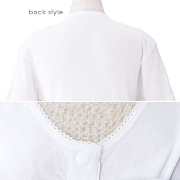 ワンタッチ肌着 プラスチックホック式7分袖前開きシャツ 2枚組 M～LL (M L LL 綿100% プラスチックホック式 ワンタッチ肌着 シャツ メンズ 男性) (在庫限り)