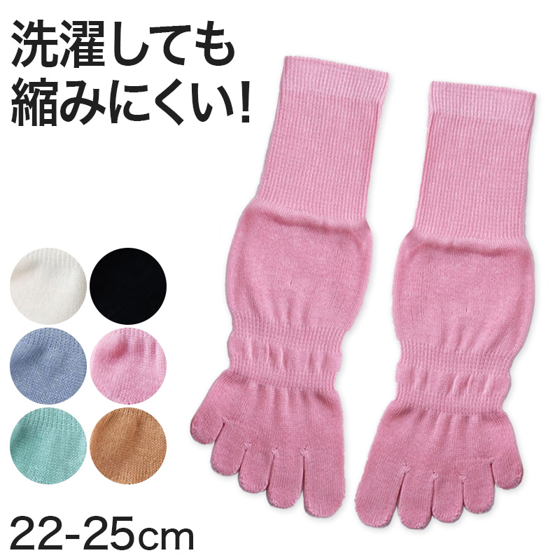 5本指ソックス レディース 綿100% ショートソックス 22-25cm (五本指 靴下 女性 コットン 縮みにくい 日本製 かかとなし) (婦人靴下)