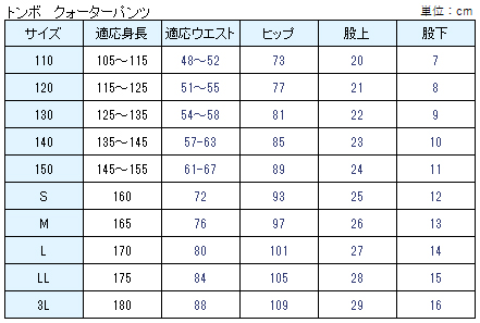 体操着 クォーターパンツ 半ズボン トンボ 110～150cm (体操服 短パン 小学生 体操ズボン 男子 女子 子供) (取寄せ)