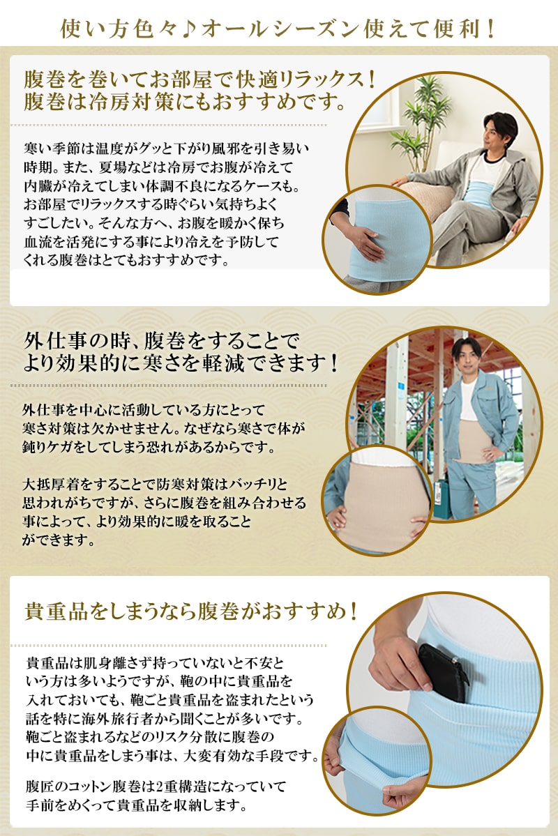 Suteteko 男女兼用 のびのび タイコ型腹巻 二重タイプ M-L・L-LL (腹巻き ハラマキ はらまき 防寒グッズ あったか 寒さ対策 プレゼント 赤下着) (在庫限り)