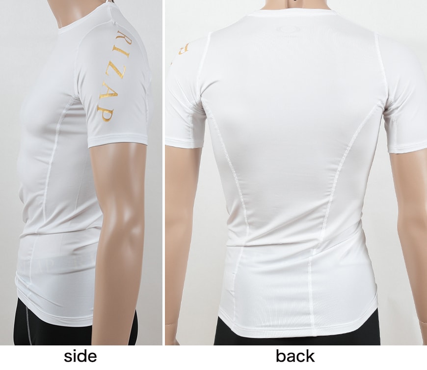 ライザップ メンズ コンプレッション 丸首半袖シャツ M~LL (RIZAP 男性 紳士 Tシャツ スポーツ ヨガ フィットネス トレーニング 筋トレ ジム 運動 普段使い 日常使い アンダーウェア インナー 白 黒) 【在庫限り】