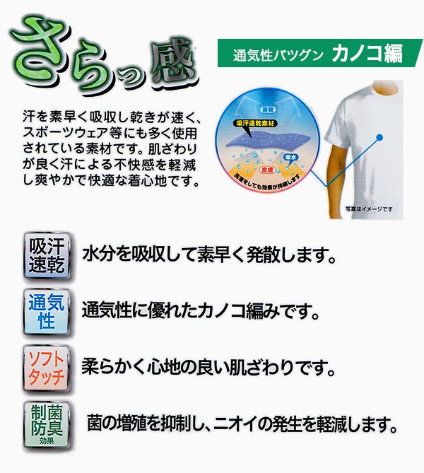 さらっ感 メンズ カノコ 半袖超深V首シャツ M~LL (インナー 紳士肌着 男 アンダーウェア V首半袖シャツ Vネック V首 白 黒 Tシャツ 鹿の子編み ) 【在庫限り】