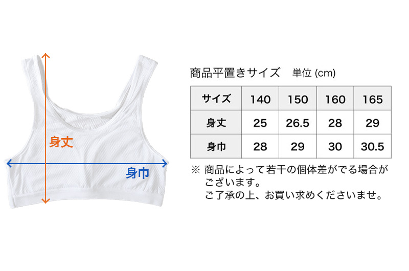 ハーフトップ メッシュ 運動 スポーツ 下着 女子 140cm～165cm (スポーツブラ 中学生 ジュニア スポブラ 女の子 女子 体育 部活 インナー) (在庫限り)