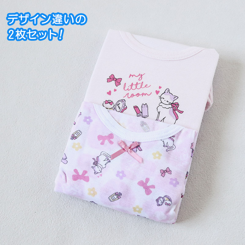 女児 インナー 半袖 綿 3分袖スリーマ キッズ 半袖シャツ 2枚組 110cm~140cm 子供 下着 シャツ 女の子 3分袖スリーマー セット 100 110 120 130 140