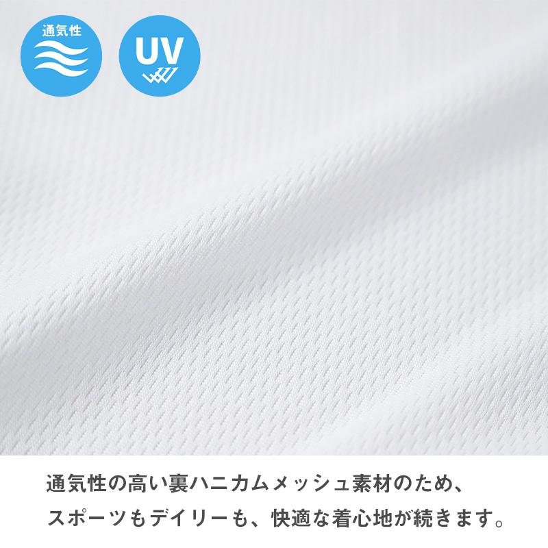 ルコックスポルティフ 裏ハニカムメッシュ 丸首 半袖 Tシャツ インナー メンズ M L LL 運動 スポーツ 夏 男性 下着 ブランド 肌着 白 黒 吸汗速乾 UV対策 紫外線対策