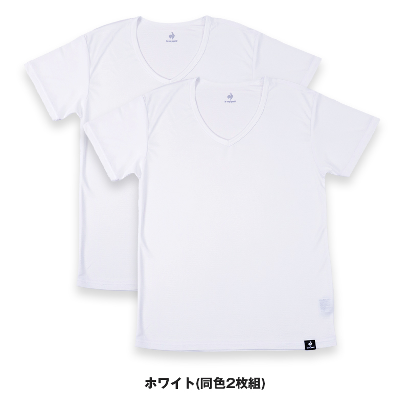 ルコックスポルティフ 裏ハニカムメッシュ 丸首 半袖 Tシャツ インナー メンズ M L LL 運動 スポーツ 夏 男性 下着 ブランド 肌着 白 黒 吸汗速乾 UV対策 紫外線対策