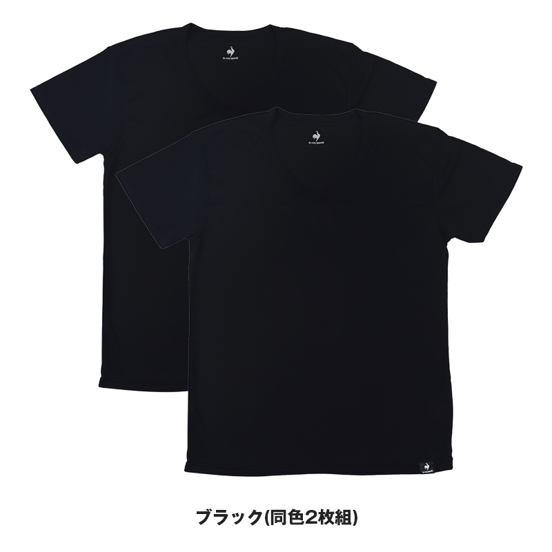 ルコックスポルティフ 裏ハニカムメッシュ 丸首 半袖 Tシャツ インナー メンズ M L LL 運動 スポーツ 夏 男性 下着 ブランド 肌着 白 黒 吸汗速乾 UV対策 紫外線対策