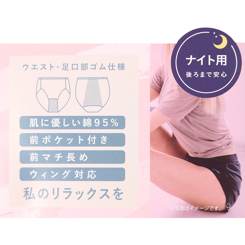 サニタリーショーツ 羽根つき ナイト用 綿 コットン 下着 レディース M L LL 3L 綿混 ショーツ サニタリー 生理用ショーツ 汚れが目立たない パンツ 無地 レース 定番 黒 生理 肌に優しい