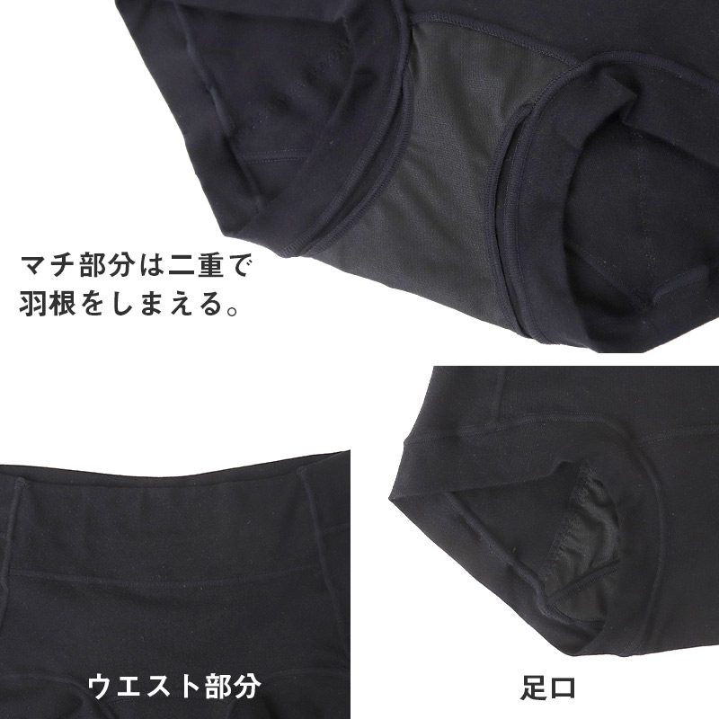 サニタリーショーツ 羽根つき ナイト用 ポケット付き 綿 コットン 下着 レディース M L LL 3L 綿混 ショーツ サニタリー 生理用ショーツ 汚れが目立たない パンツ 無地 生理 肌に優しい