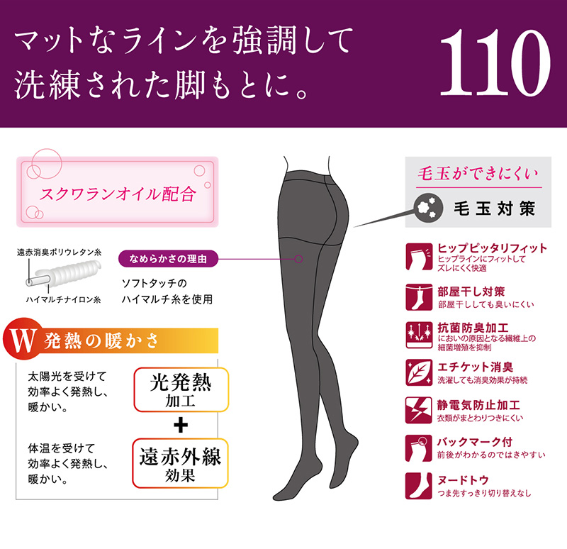 アツギ タイツ 発熱 110デニール 2足組 S-M M-L L-LL ベージュ 黒 アツギタイツ ATSUGI TIGHTS 発熱タイツ 暖かい 防寒 ATSUGI atsugi アツギ ATSUGI TIGHTS アツギタイツ FP12P