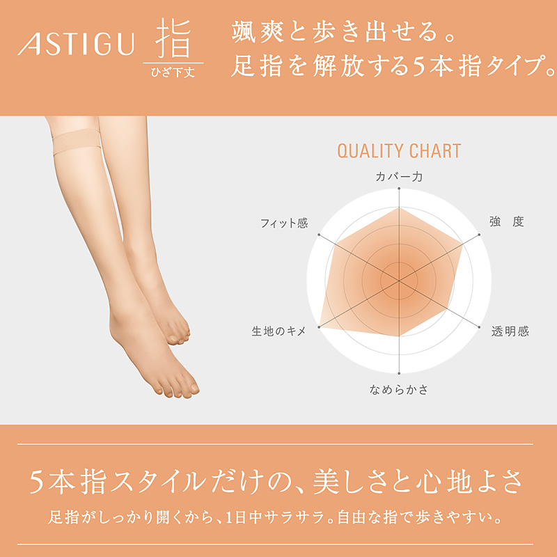 アスティーグ 肌 ショートストッキング ストッキング くるぶし丈 22-25cm (ASTIGU アンクル丈 足首丈 婦人 黒 ベージュ 伝線しにくい)