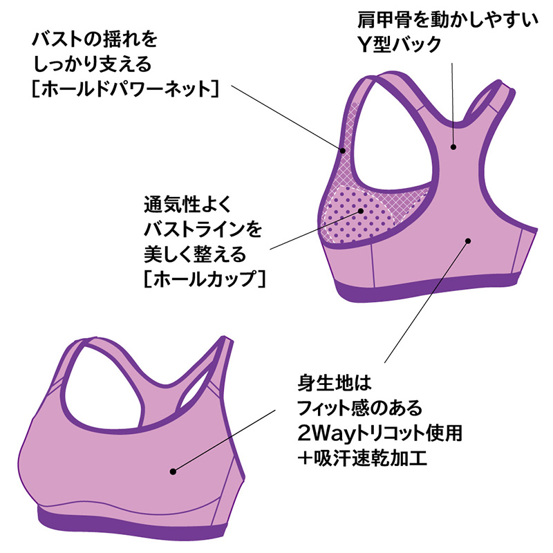 スポーツブラ アツギ 揺れない スポブラ ランニング ジム M～LL (揺れ スポーツ ブラ 高校生 ATSUGI クリアビューティアクティブ 中学生 家事ブラ 快適ブラ 胸押さえブラ) (在庫限り)