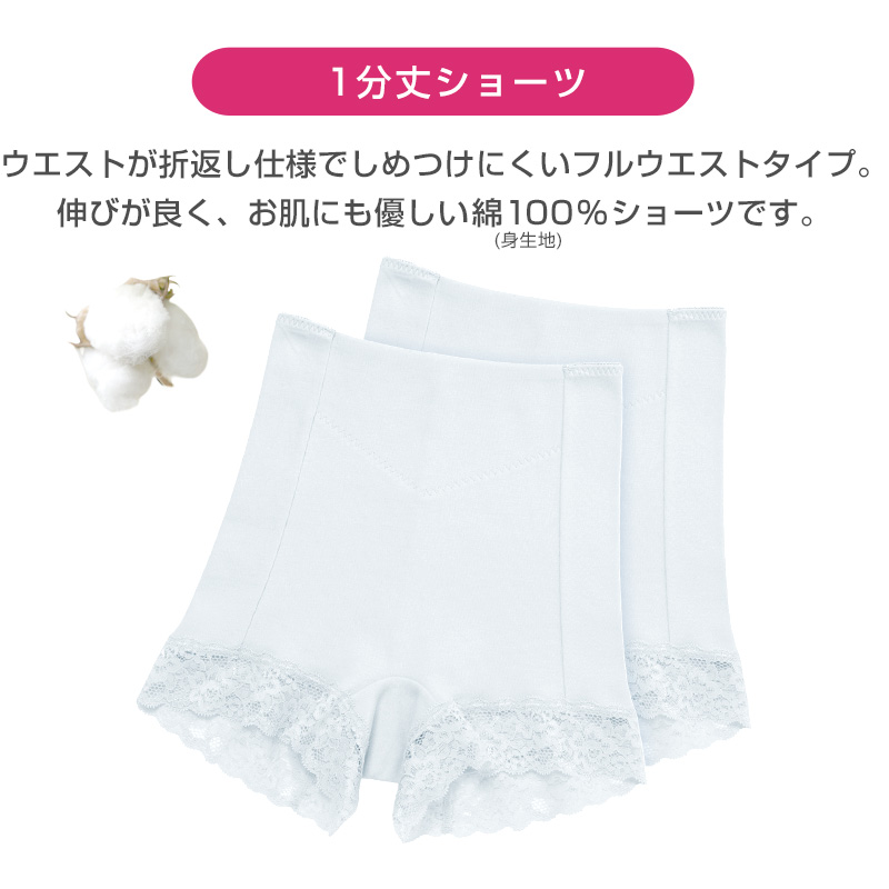 アツギ ショーツ 綿 レディース 綿100% 締め付けない 深履き 2枚組 M~LL (BEAUTYLINE パンツ 深履き ゆったり シンプル)