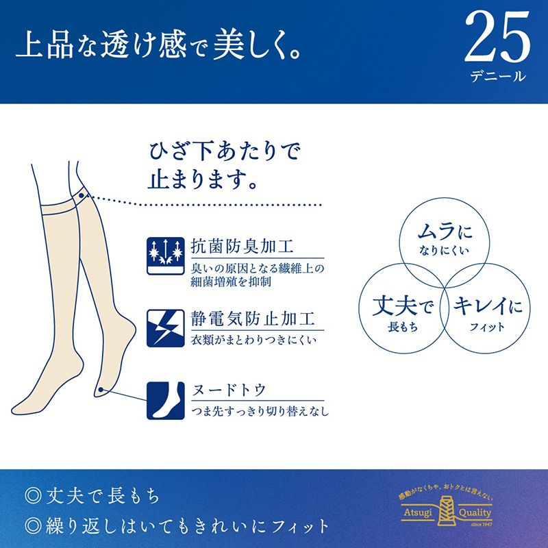 ストッキング アツギ レディース アツギストッキング 35デニール パンティストッキング 2足組 美しい M-L・L-LL ベージュ 肌色 黒 パンスト パンティーストッキング デイリー 透け感