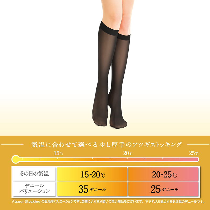 ストッキング ひざ下 アツギ ショートストッキング 25デニール 2足組 22-25cm アツギストッキング ATSUGI ベージュ 肌色 黒 ハイソックス 靴下 ひざ下丈 レディース 婦人 膝下 ひざ丈 透け感