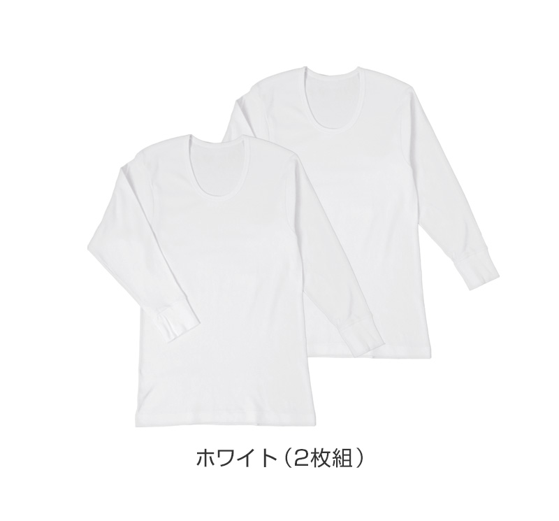 メンズ 長袖シャツ 綿100 スムース 長袖丸首Tシャツ 丸首 肌着 2枚組 インド綿 M L LL インナー 紳士 綿 綿100% コットン クルーネック 男 アンダーウェア まとめ買い