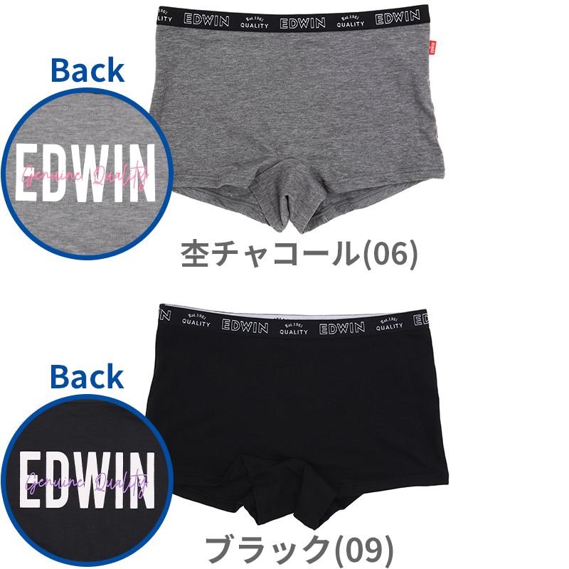 レディース ノンワイヤーブラ モールドカップブラ EDWIN 綿素材 フィット感 柔らかい 着け心地 快適 優しい肌触り ストレッチ 動きやすい 快適 下着 インナー ブラジャー ロゴ入り 女子 M L 黒 チャコール グレー