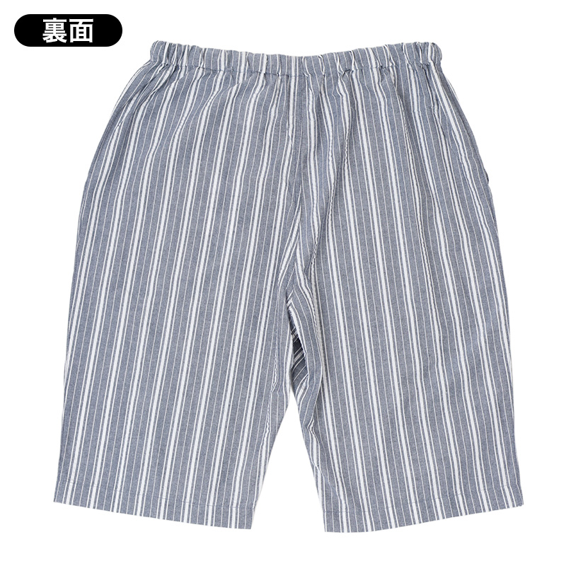 しじら ハーフパンツ メンズ 綿100% しじら織り ルームウェア 夏 涼しい M L LL 部屋着 パジャマパンツ 短パン ショートパンツ ウエストゴム 紐付き ポケット付き ゴム交換口 リラックスパンツ ルームパンツ コットン 春夏 下だけ ボトムス