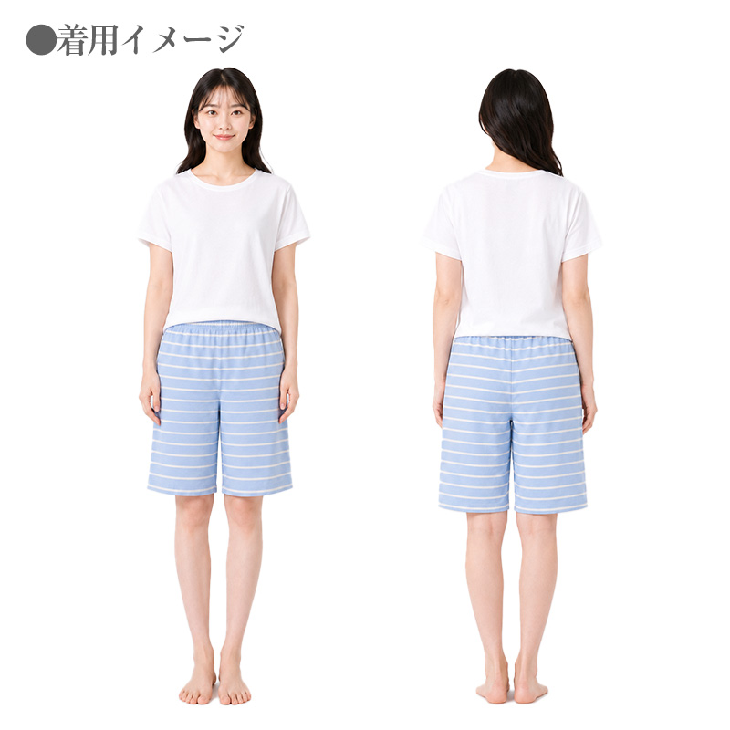 レディース パジャマ 夏 半袖 7分丈パンツ しじら織り ルームウェア 上下セット M L LL 3L 襟付き 前開き 涼しい さらさら 肌に張り付きにくい ウエストゴム ポケットなし ゴム替え口 部屋着 寝巻き ナイトウェア 夏用パジャマ 婦人 女性 母の日