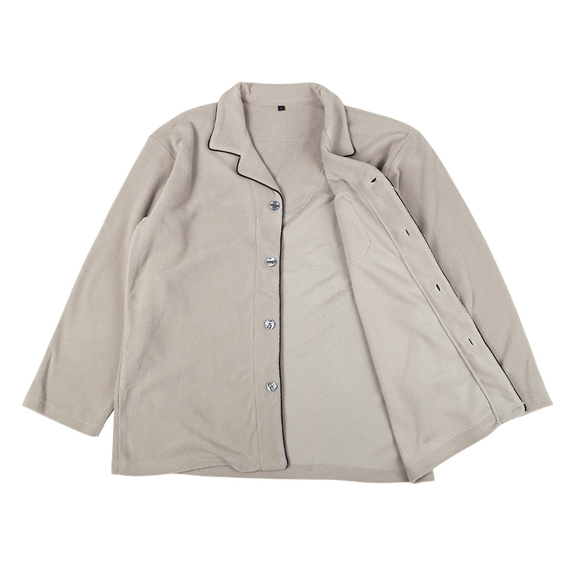 フリース ルームウェア メンズ パジャマ 上下セット 長袖 冬 保温 丸首 クルーネック 前閉じ 部屋着 M L LL 紳士 無地 セットアップ シンプル リラックスウェア ナイトウェア 寝巻き もこもこ ふんわり やわらか 暖かい あったか おしゃれ プレゼント ギフト