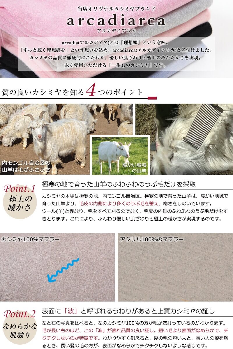 カシミヤ100% 無地マフラー レディース フリーサイズ (カシミヤ マフラー カシミヤ100 カシミア 女 防寒 薄手 大判マフラー ギフト プレゼント arcadiarca) (送料無料) 【在庫限り】