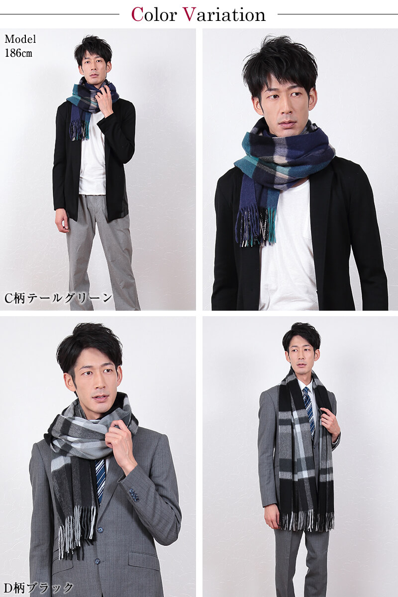 アルカディアルカ カシミヤ100% チェック柄ストール メンズ フリーサイズ (カシミア カシミヤ100% カシミア100% 大判マフラー 防寒 プレゼント バレンタイン クリスマス 秋冬) (送料無料)