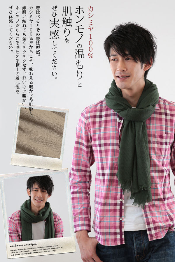アルカディアルカ カシミヤ100% チェック柄ストール メンズ フリーサイズ (カシミア カシミヤ100% カシミア100% 大判マフラー 防寒 プレゼント バレンタイン クリスマス 秋冬) (送料無料) (在庫限り)