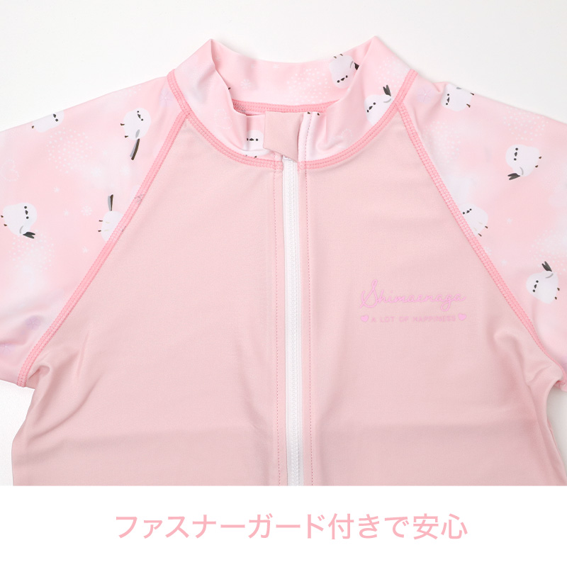 キッズ 水着 女の子 タンキニ セパレート シマエナガ フリル タンクトップ ガールズ ジュニア スイムウェア かわいい 鳥柄 アニマル柄 ポリエステル混 ストレッチ ピンク グリーン ブルー 120cm~140cm プール 海 水遊び 夏用