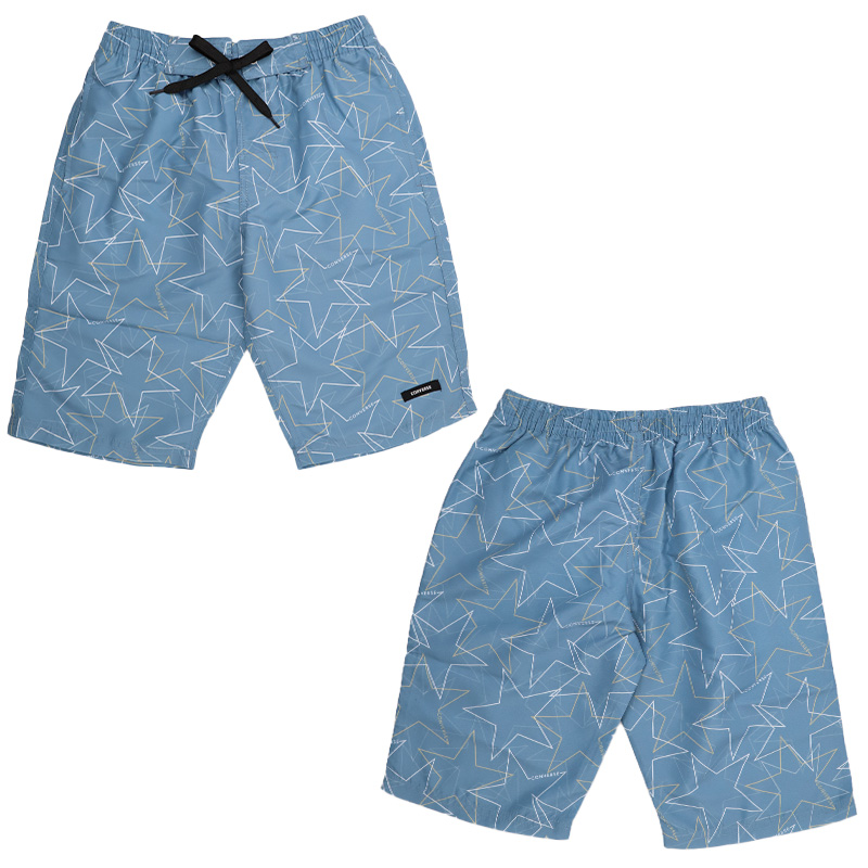 サーフパンツ キッズ 男の子 PIKO ピコ HAWAIIAN LONGBOARD WEAR フラワー柄 水着 海パン スイムパンツ ボーイズ ジュニア ポリエステル ウエスト調節ヒモ 140cm～160cm ブラック ブルー プール 海 水遊び 夏用