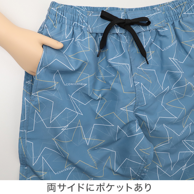 サーフパンツ キッズ 男の子 PIKO ピコ HAWAIIAN LONGBOARD WEAR フラワー柄 水着 海パン スイムパンツ ボーイズ ジュニア ポリエステル ウエスト調節ヒモ 140cm～160cm ブラック ブルー プール 海 水遊び 夏用