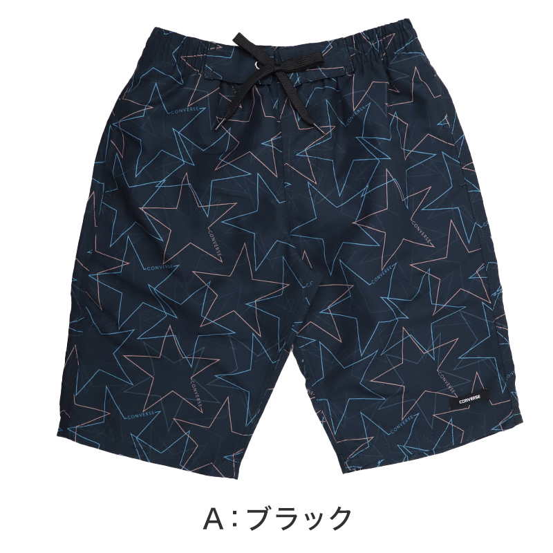 サーフパンツ キッズ 男の子 PIKO ピコ HAWAIIAN LONGBOARD WEAR フラワー柄 水着 海パン スイムパンツ ボーイズ ジュニア ポリエステル ウエスト調節ヒモ 140cm～160cm ブラック ブルー プール 海 水遊び 夏用