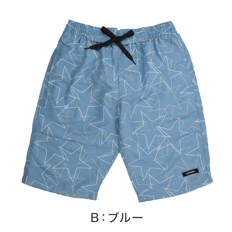 サーフパンツ キッズ 男の子 PIKO ピコ HAWAIIAN LONGBOARD WEAR フラワー柄 水着 海パン スイムパンツ ボーイズ ジュニア ポリエステル ウエスト調節ヒモ 140cm～160cm ブラック ブルー プール 海 水遊び 夏用