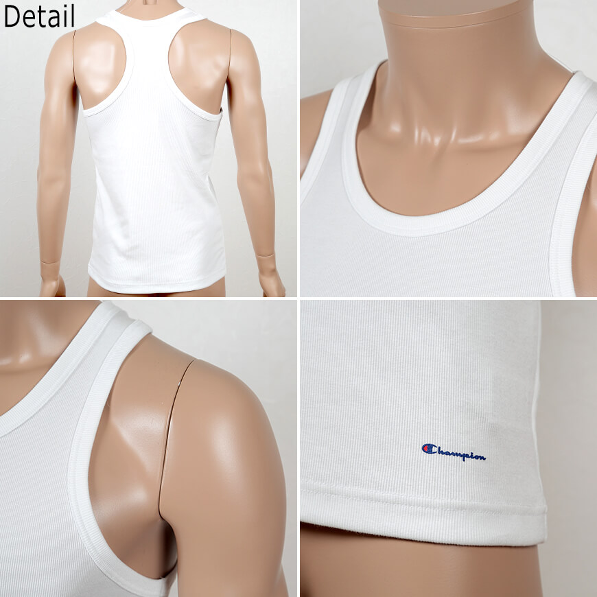 Champion リブタンクトップ メンズ M~LL (チャンピオン タンクトップ ランニング シャツ 吸汗 下着 肌着 速乾 ドライ 通気性 スポーツ M L LL) (在庫限り)