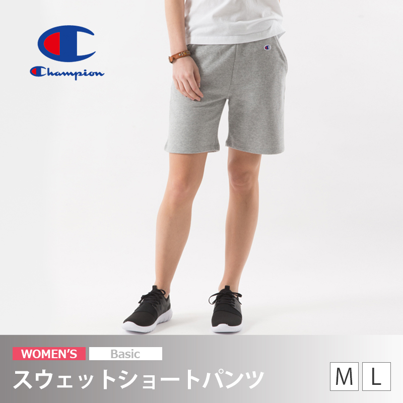 Champion　レディース　スウェットショートパンツ M・L (チャンピオン ロゴ ハーフ)  (在庫限り)