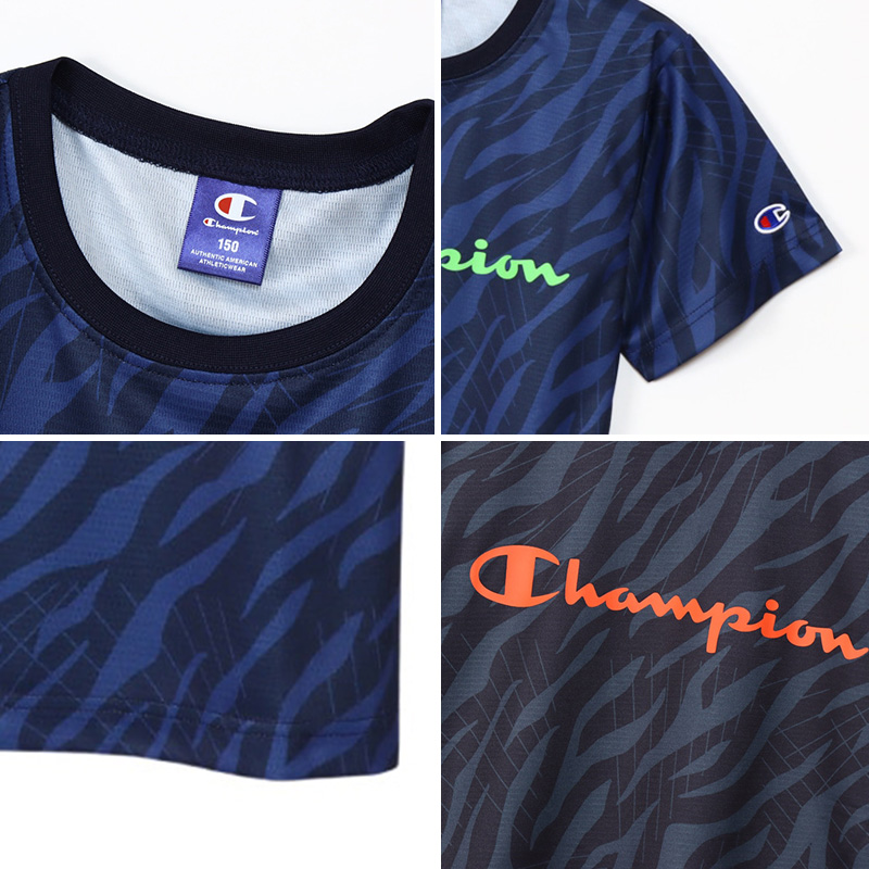 子供チャンピオン ピンメッシュ半袖Tシャツ 100cm～160cm (champion キッズ ボーイズ クルーネック)