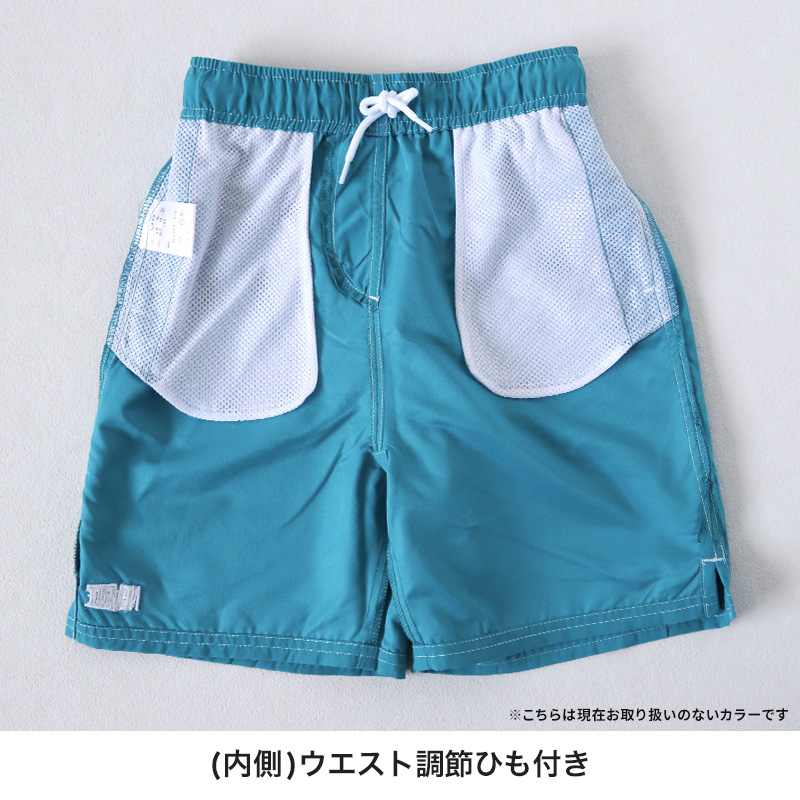 キッズ サーフパンツ 男の子 水陸両用 ハーフパンツ 子供 ショートパンツ  130cm～160cm 海パン 水着 半ズボン 軽量 ポケット付き ウエスト紐 裾スリット プール 海 川遊び キャンプ ボーイズアウトドア スポーツ ハーフボトム スイミング 海水浴