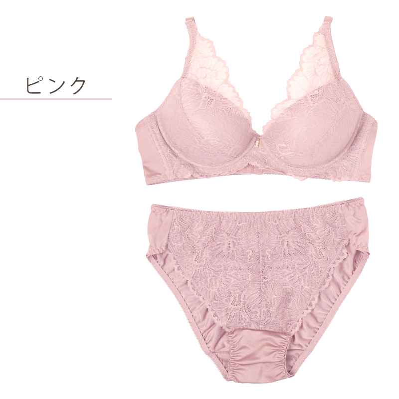 ノンワイヤー ブラ ショーツ 上下セット S ～ LL ブラジャー フルカップ レディース 下着 セットアップ インナー レース かわいい 補整下着 痛くない 楽ちん