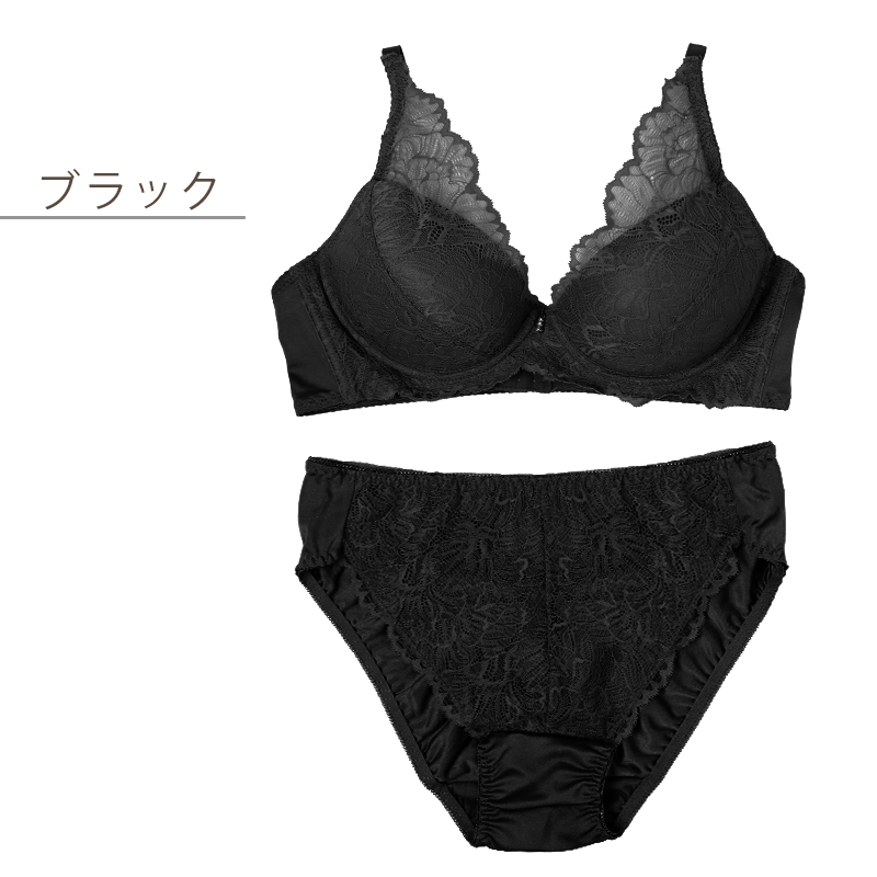 ノンワイヤー ブラ ショーツ 上下セット S ～ LL ブラジャー フルカップ レディース 下着 セットアップ インナー レース かわいい 補整下着 痛くない 楽ちん
