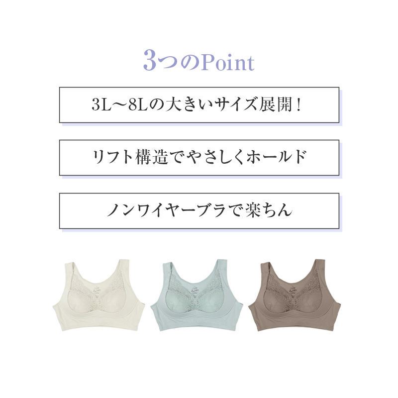 補整ブラ レディース 大きいサイズ ノンワイヤーブラ フロントホック 3L 4L 5L 6L 8L 育乳ブラ 脇肉 横流れ対策 美胸ブラ 補正ブラ バストメイク ホールド すっきり 楽ちん ブラジャー 女性用 下着 大寸 プラスサイズ 前ホック 普段使い