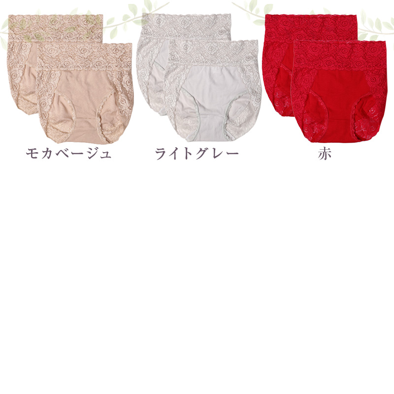 ショーツ レース 下着 パンツ レディース レースショーツ 大きいサイズ 2枚組 LL 3L 日本製 肌着 パンティー ランジェリー 上品 花柄 薔薇 綿混 普段使い おしゃれ セクシー 可愛い 2枚セット まとめ売り