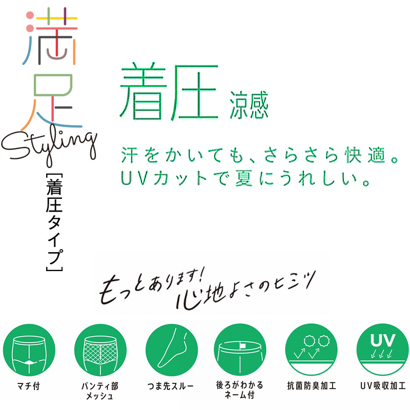 福助 満足 着圧サマーストッキング M-L・L-LL (フクスケ レディース パンスト コンジュゲード)