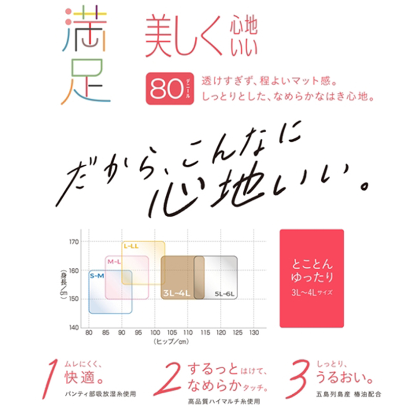 満足 美しく心地いい おおきめ 80デニールタイツ 3L-4L・5L-6L フクスケ レディース ベージュ 黒 カラータイツ 発熱タイツ 暖かい ふくすけ 大きなサイズ (在庫限り)