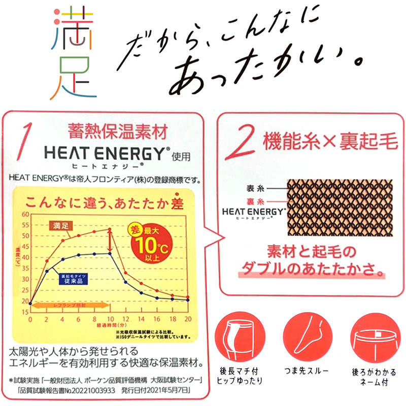 福助 満足 220デニール 蓄熱保温 裏起毛 タイツ M-L・L-LL (フクスケ レディース 黒 暖かい ふくすけ) (在庫限り)