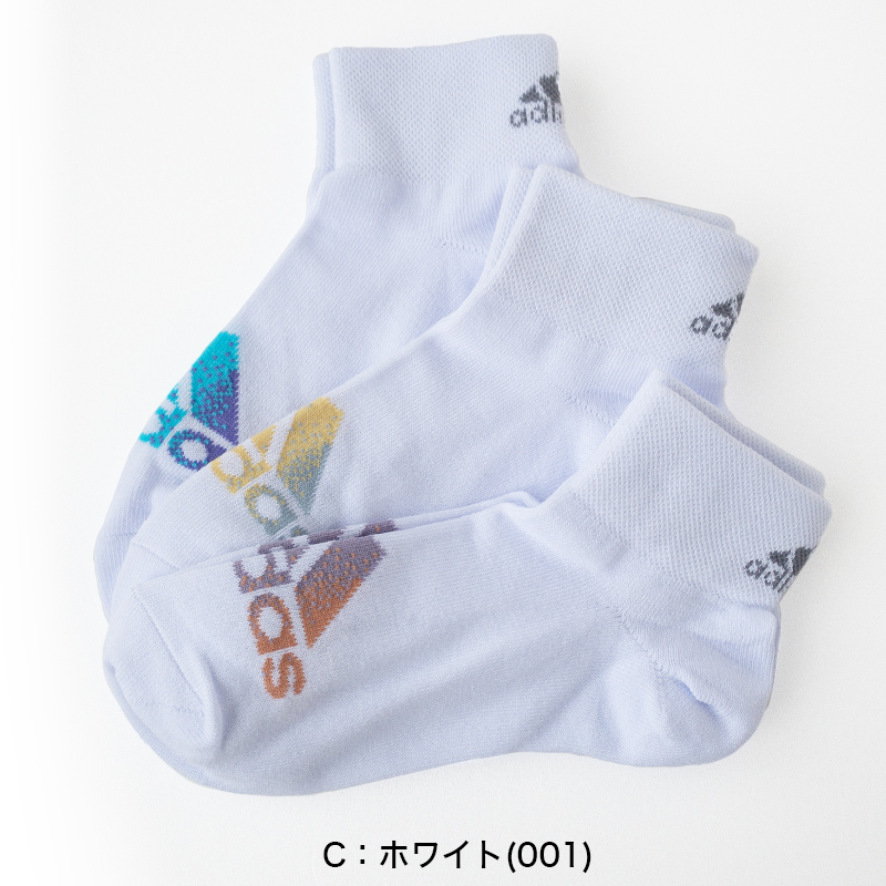 adidas ガールズソックス 3足組 プチ丈 19-21cm・22-24cm (アディダス キッズ ジュニア 子ども 靴下 セット まとめ買い フクスケ 福助) (在庫限り)