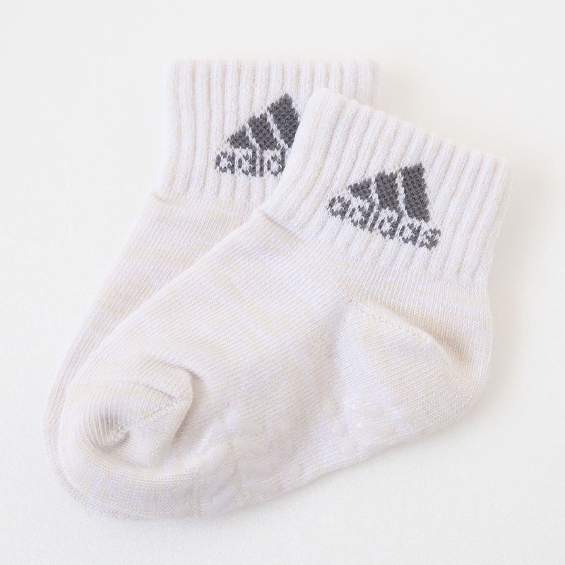 ベビーソックス 靴下 3足セット アディダス かわいい 滑り止め adidas 3足組 9-14cm (ベビー ベビー服 ソックス 男の子 女の子 ミニ丈 可愛い おしゃれ) (在庫限り)