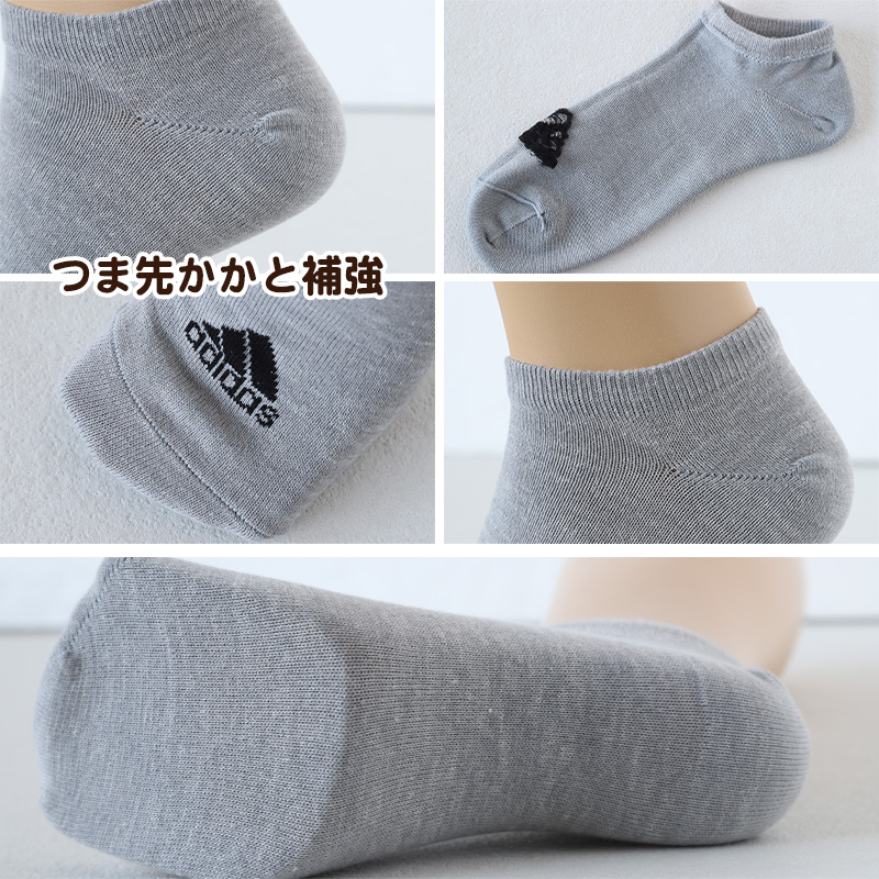 靴下 ソックス スニーカーソックス メンズ 3P 24-26/26-28/28-30cm (アディダス 男性 紳士 補強 短い くるぶし丈 セット 紺 黒 白 ワンポイント ロゴ 綿混)